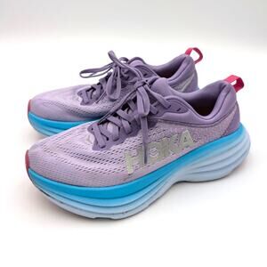 Hoka One One Bondi 8 Running Shoes Chalk Violet/Pastel Lilac Sz US 6B EU37 1/3